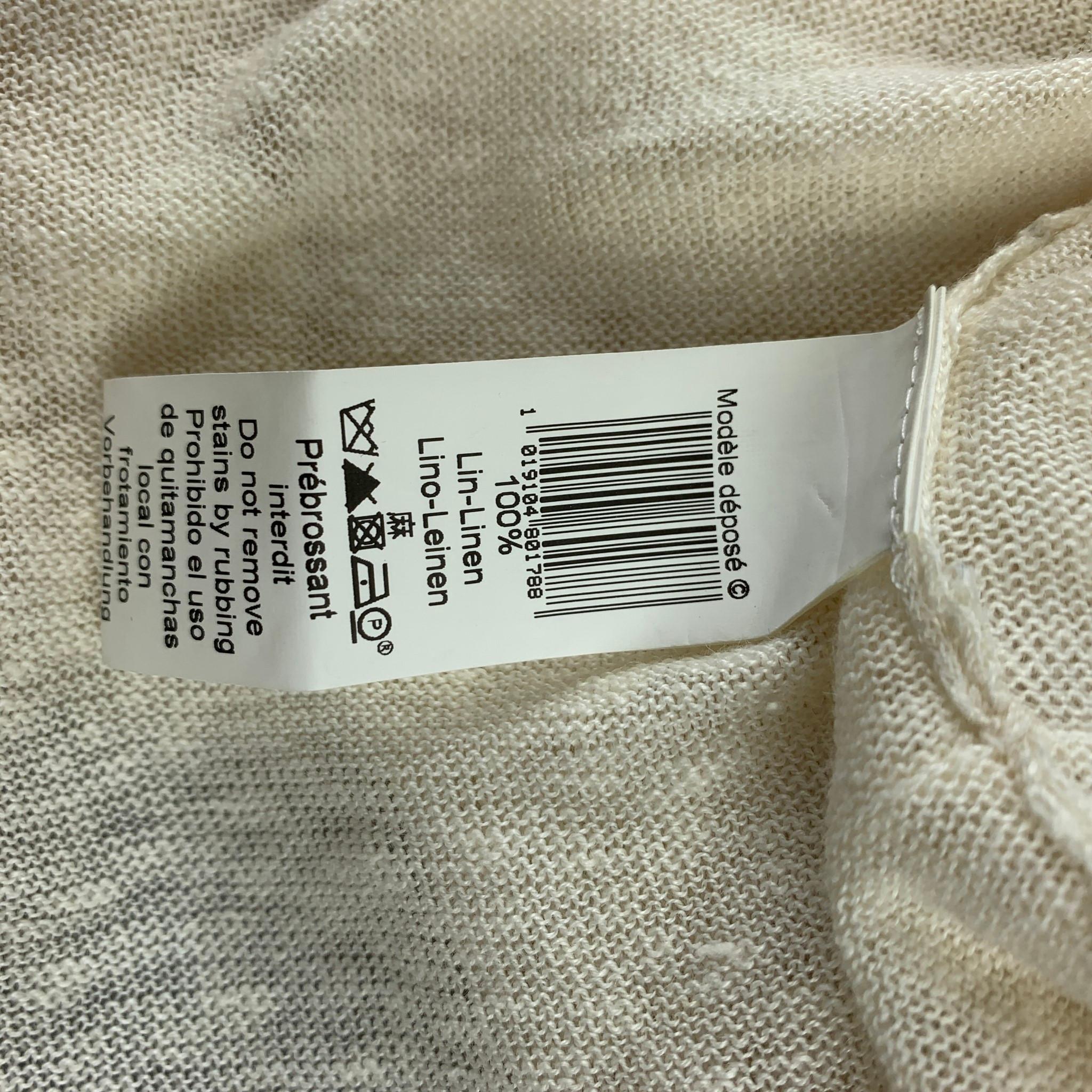 KENZO Size S Beige Knit Linen Scoop Neck Lightweight Pullover In Good Condition In San Francisco, CA