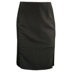 KENZO Talla S Negro Mezcla de Lana Falda lápiz