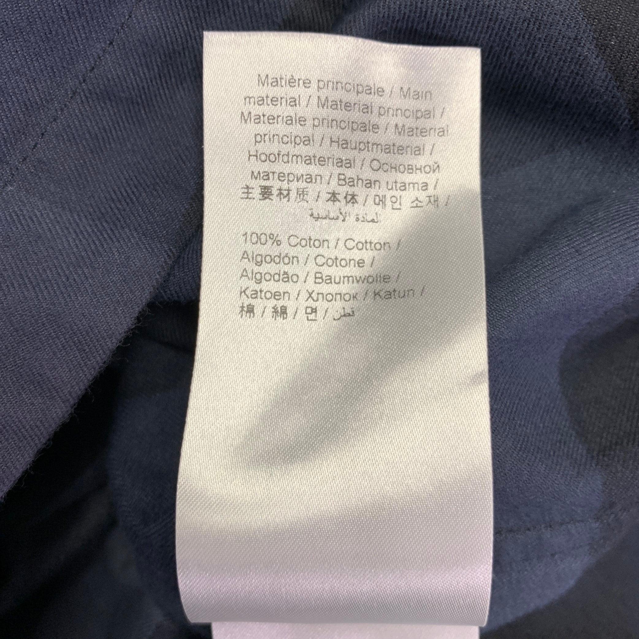 KENZO Size S Navy Grey Checkered Cotton Two Pockets Long Sleeve Shirt For Sale 1