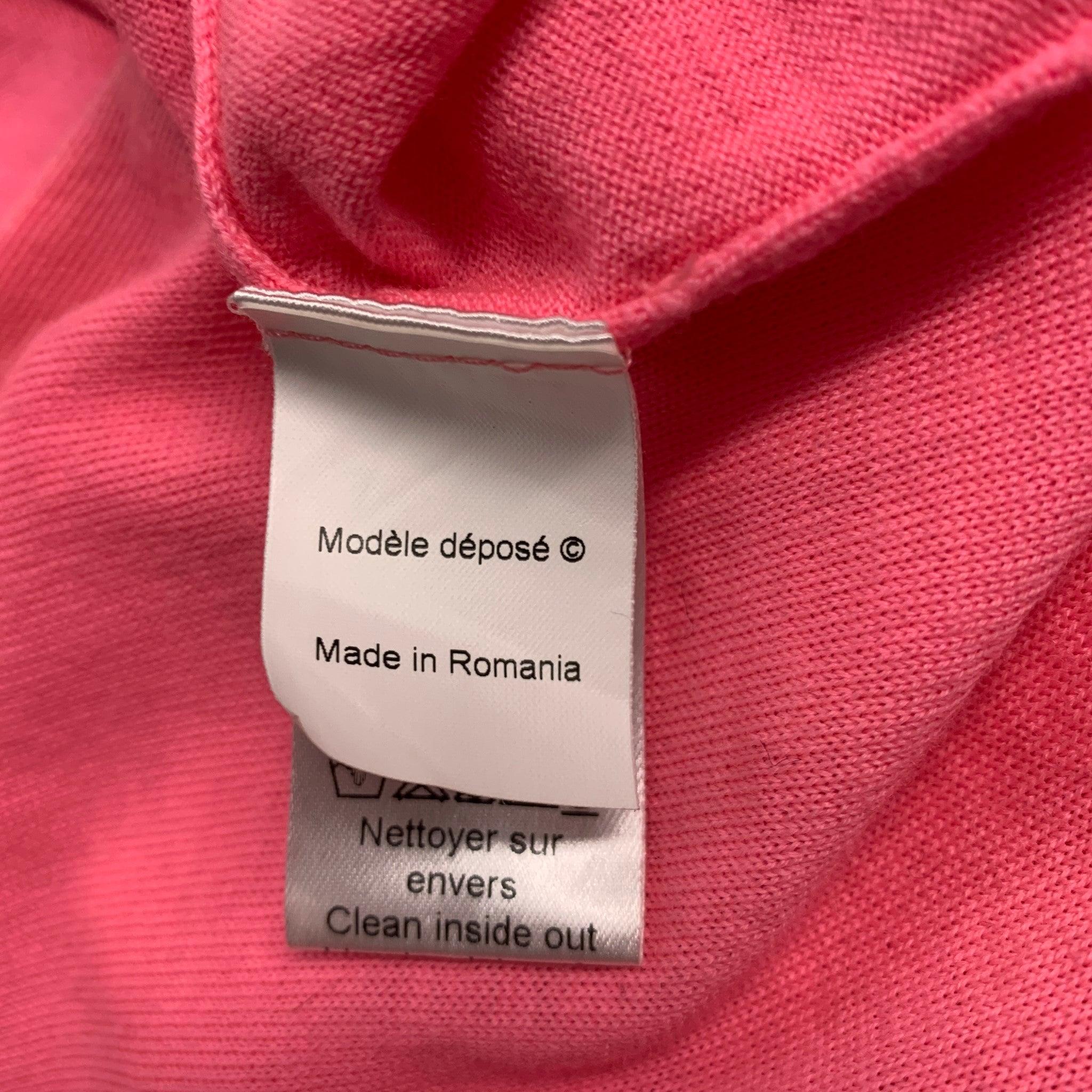 KENZO Size S Pink Wool V-Neck Vest For Sale 6