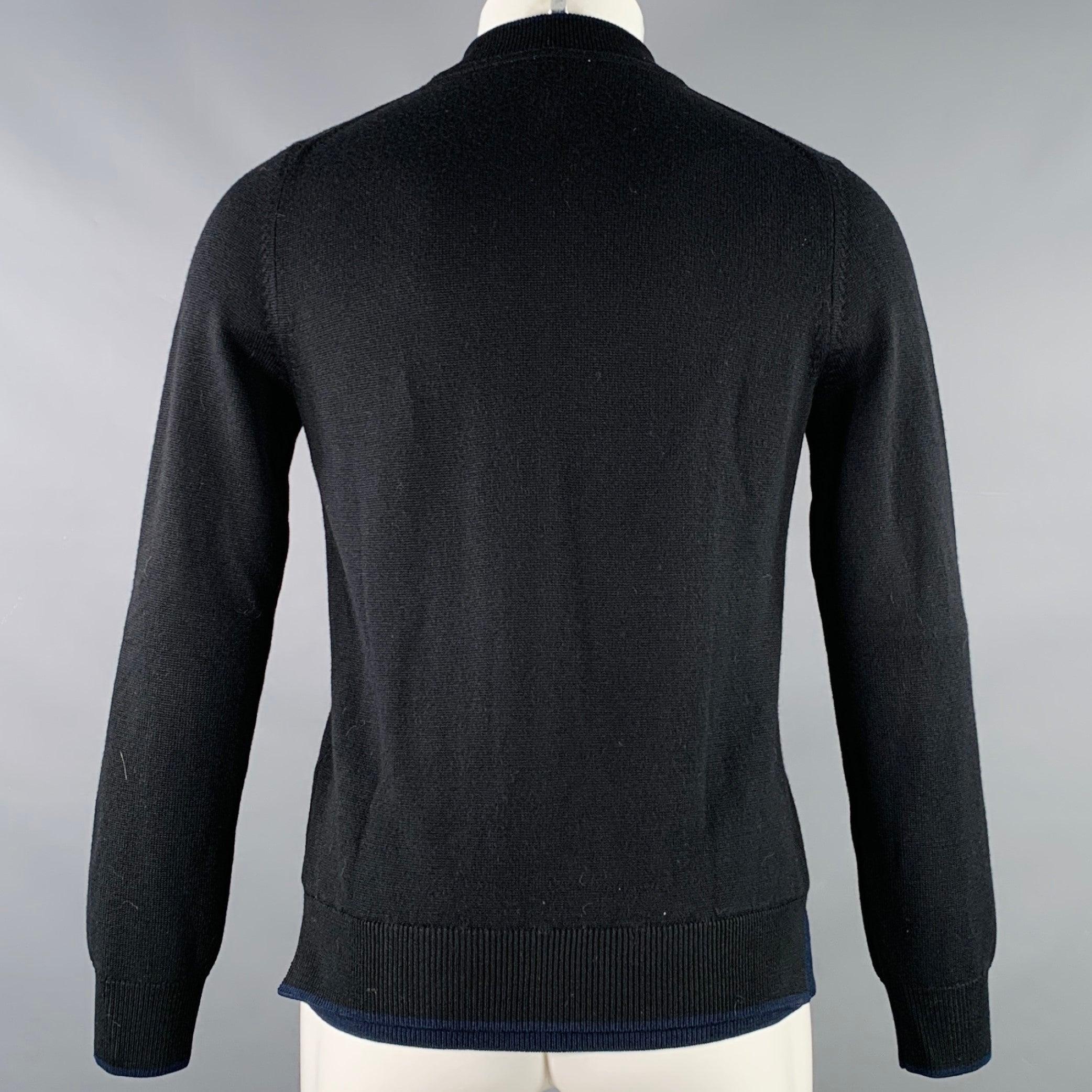 Men's KENZO Size XS Black Navy Knit Wool Zip Up Sweater
