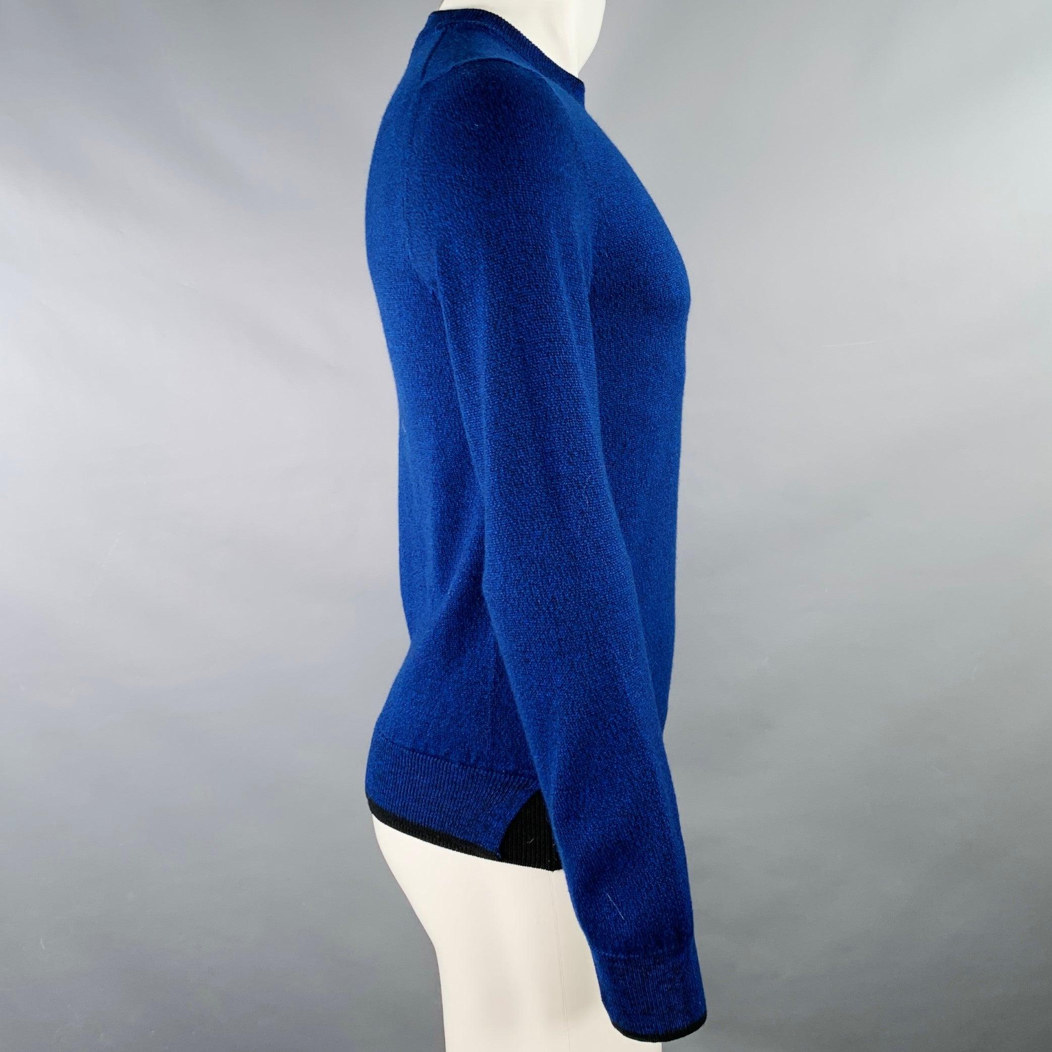 Purple KENZO Size XS Blue Black Knit Cotton Crew Neck Pullover For Sale