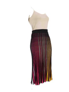 Kenzo Striped Pleated Knit Midi Skirt Size XS