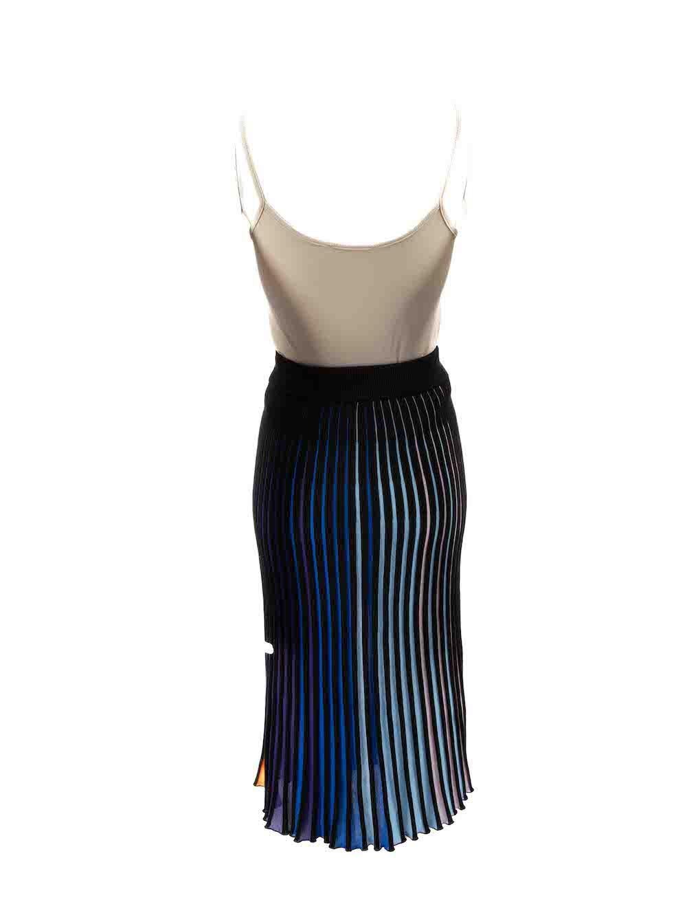 Kenzo Striped Pleated Knit Midi Skirt Size XS In Good Condition For Sale In London, GB