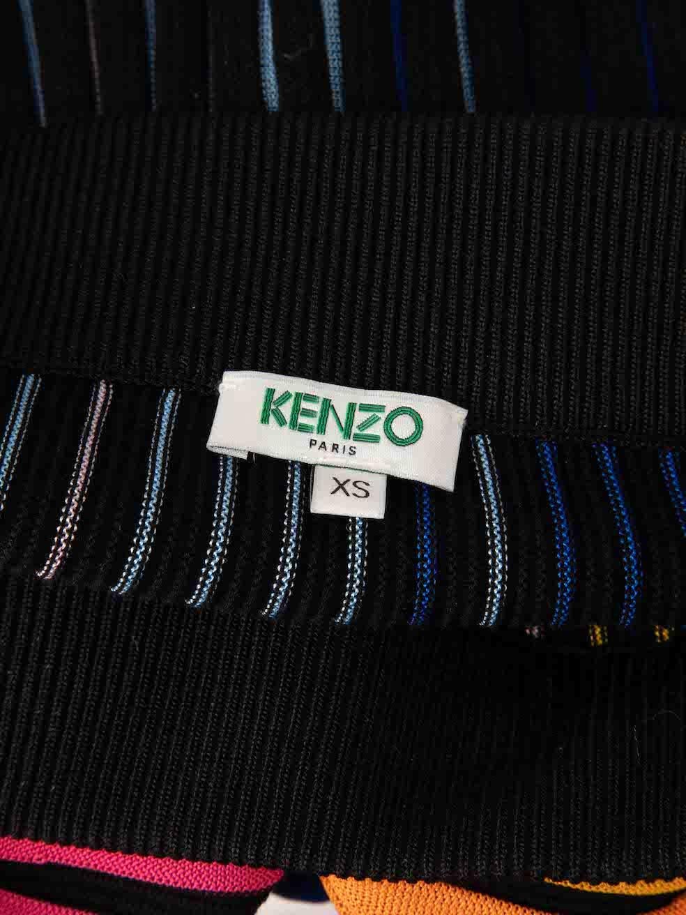 Women's Kenzo Striped Pleated Knit Midi Skirt Size XS For Sale