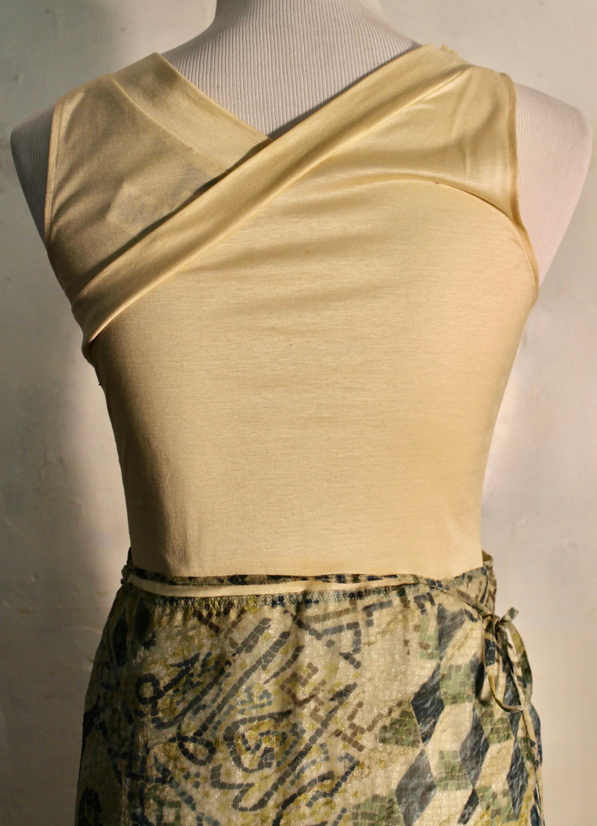 Kenzo Takada Wraparound Skirt Dress In Excellent Condition For Sale In Sharon, CT
