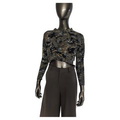 Kenzo Tiger Print Cropped Knit Sweater SZ XS