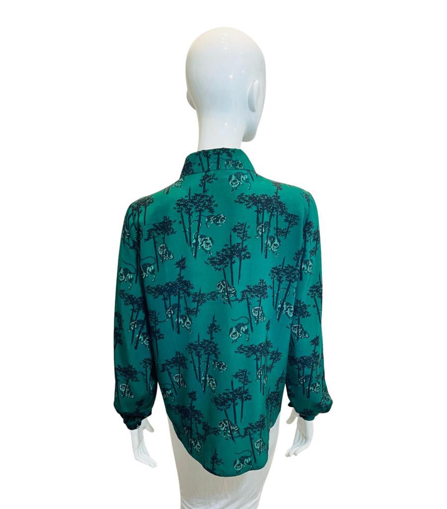 Women's Kenzo Tiger Print Silk Shirt For Sale