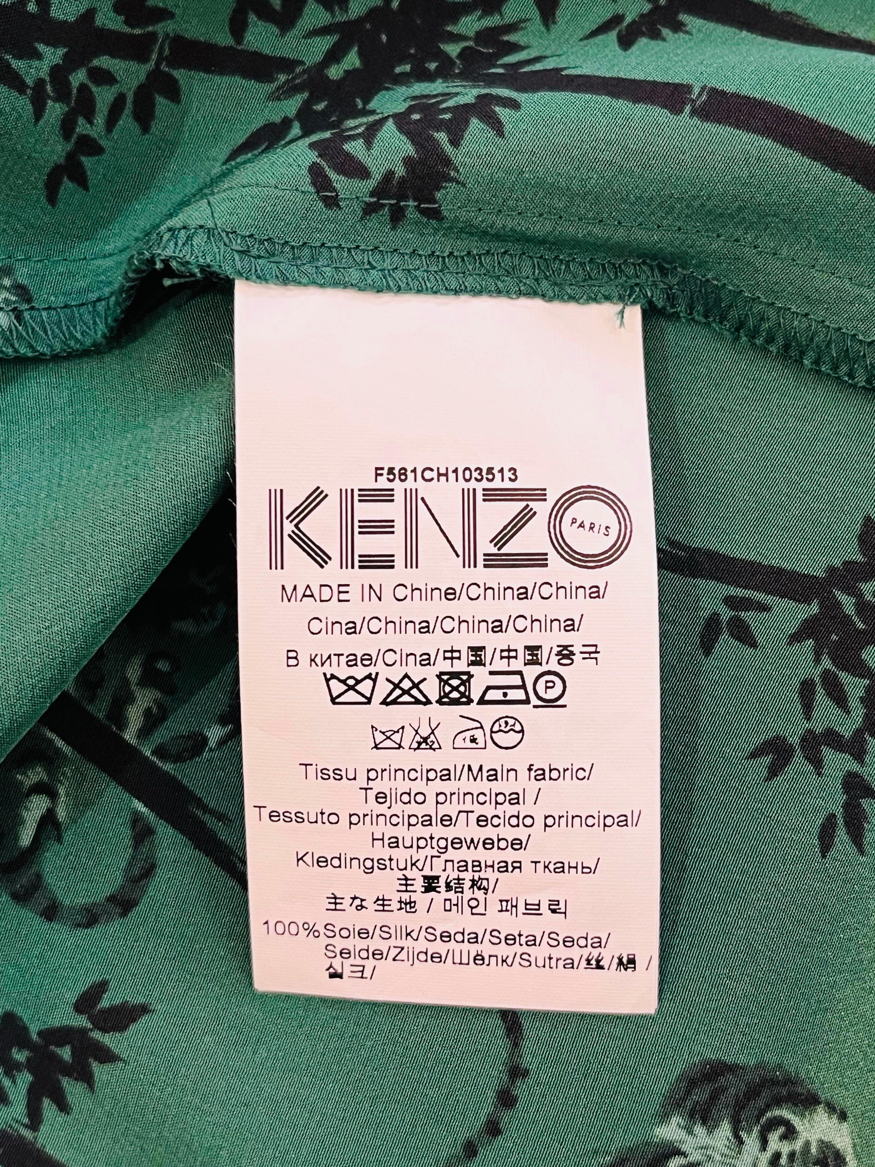 Kenzo Tiger Print Silk Shirt For Sale 3