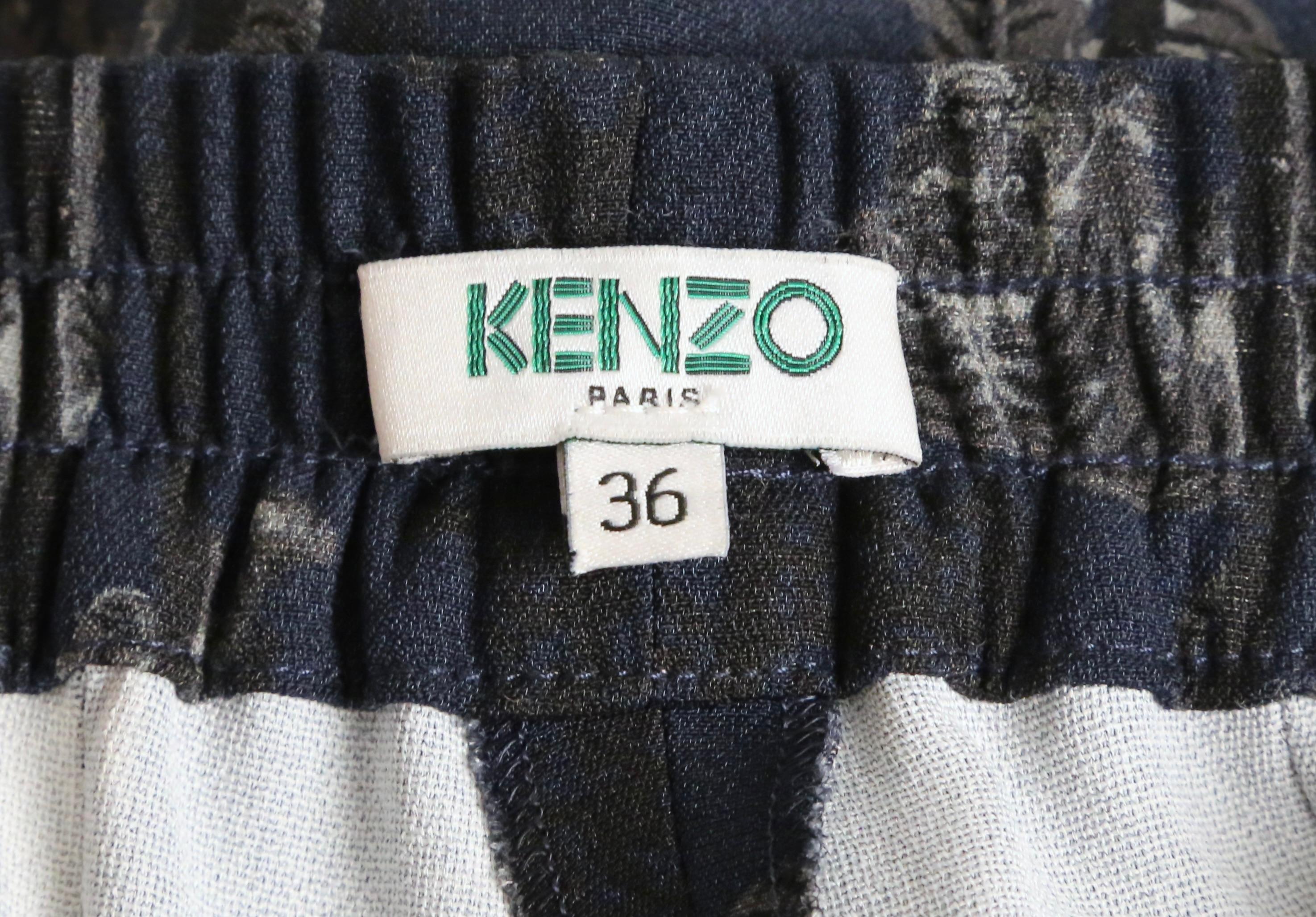 Kenzo tiger print track pants with striped sides For Sale 3