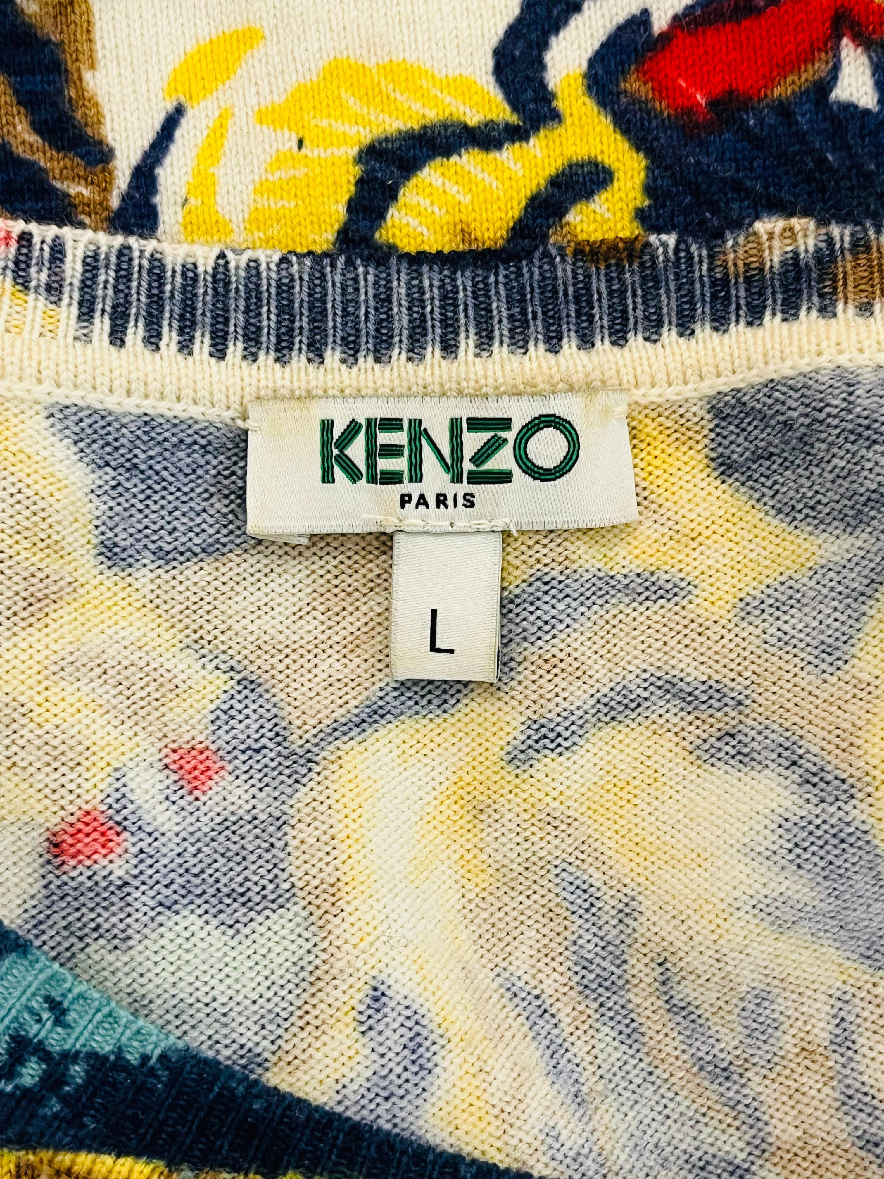 Women's Kenzo Tiger Print Wool Dress