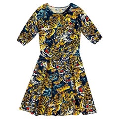 Kenzo - Robe en laine imprimée tigre