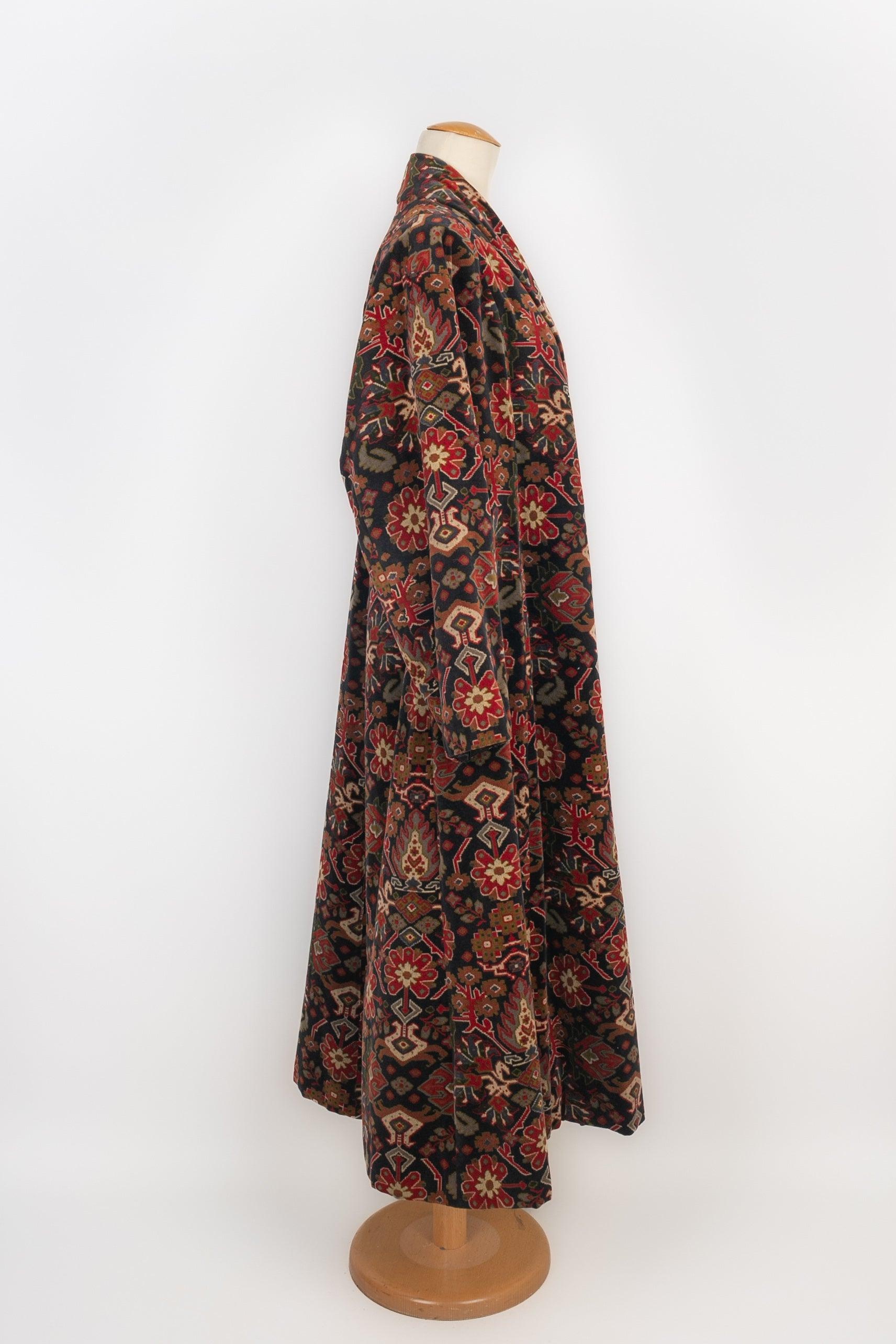 Kenzo Velvet Cotton Coat In Good Condition For Sale In SAINT-OUEN-SUR-SEINE, FR