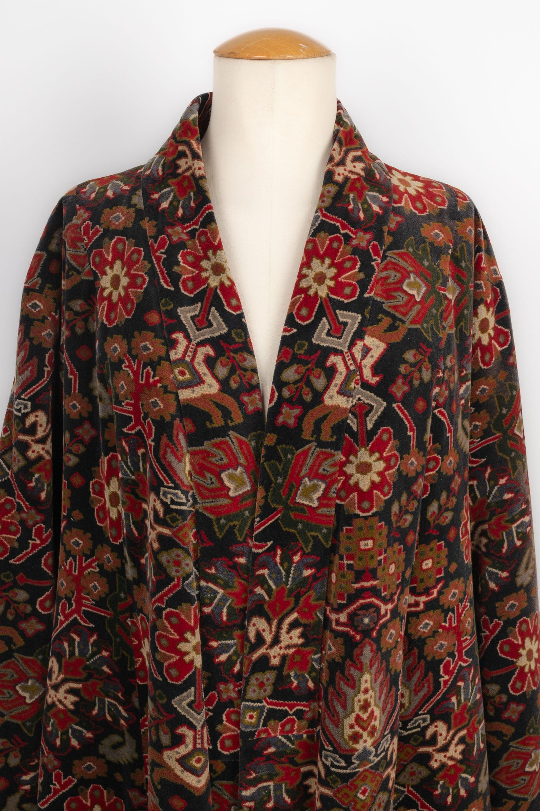 Kenzo Velvet Cotton Coat For Sale 1