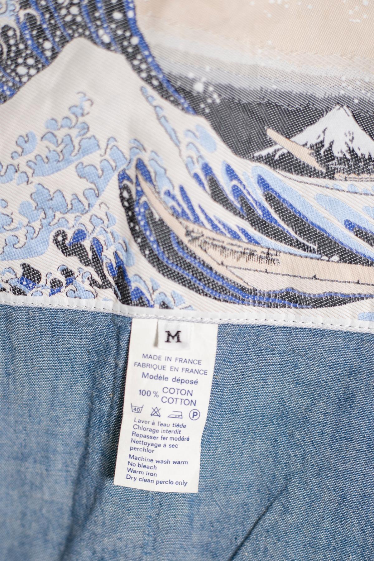 Kenzo Vintage Gilet Jeans Hokusai „The Great Wave Off Kanagawa“ (Violett) im Angebot