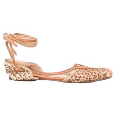 Kenzo Vintage animal print calf hair 80s ballet flats