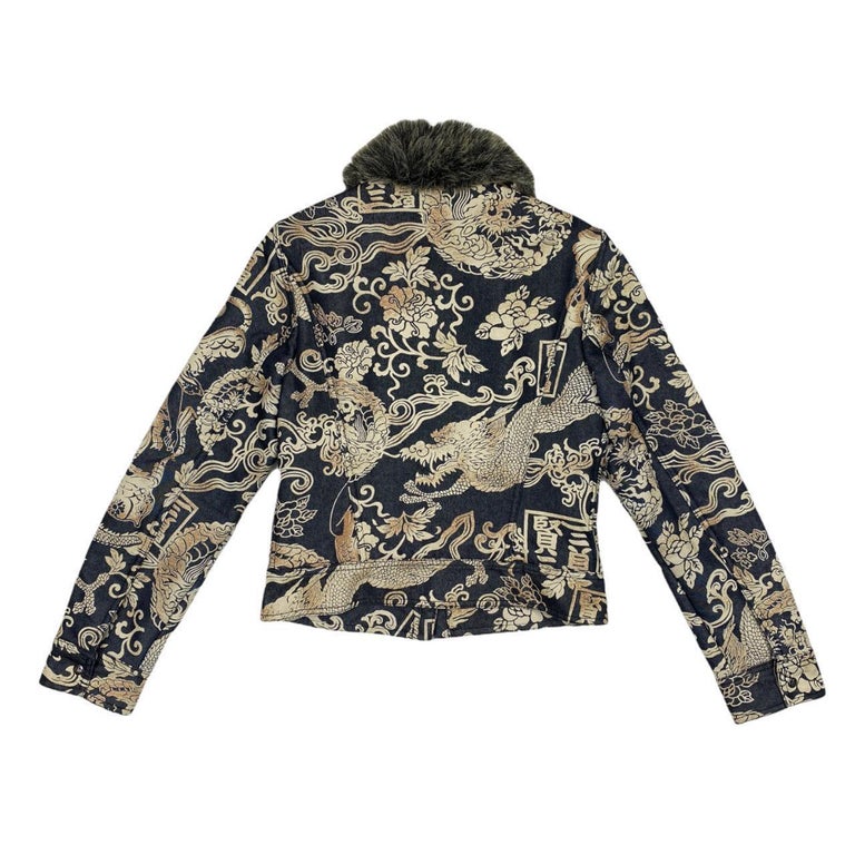 Retro dragon afterburner print coat