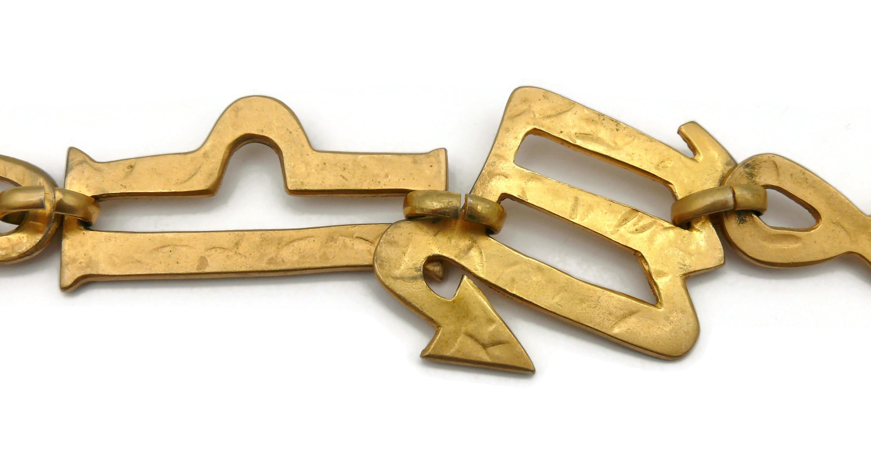 KENZO Vintage Gold Tone Zodiac Necklace  For Sale 6