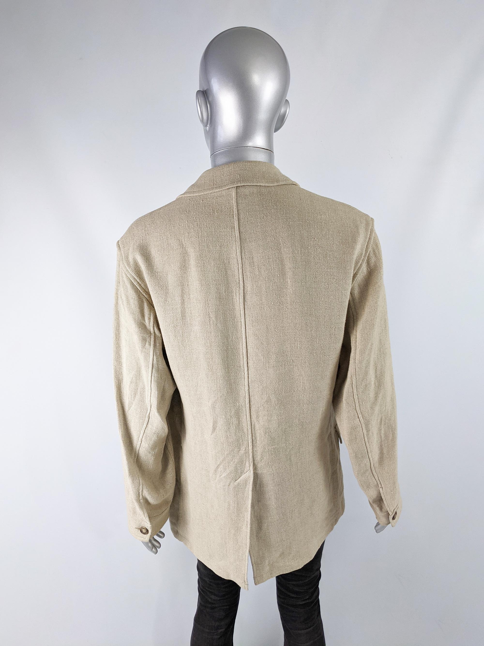 Kenzo Vintage Mens Linen Jacket In Excellent Condition In Doncaster, South Yorkshire