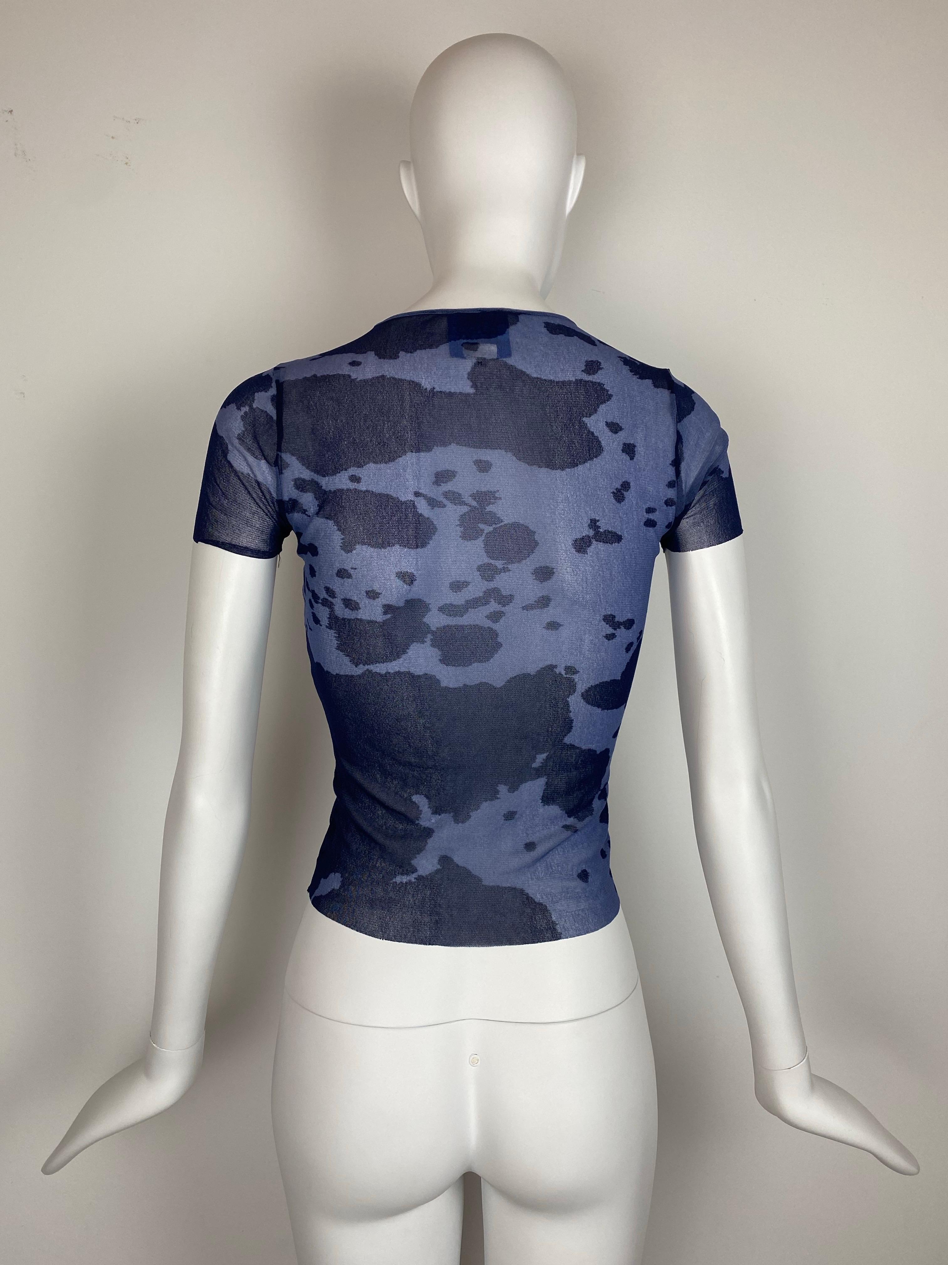 Kenzo - Top a rete vintage con ricamo floreale anni '90 in vendita 1