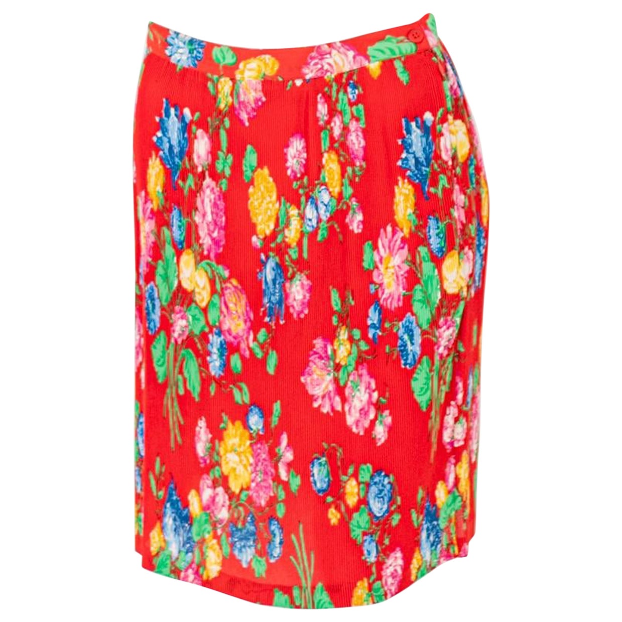 Gonna floreale rossa vintage di Kenzo