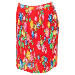 Gonna floreale rossa vintage di Kenzo