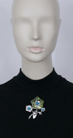 KENZO Broche Floral Vintage Tono Plata