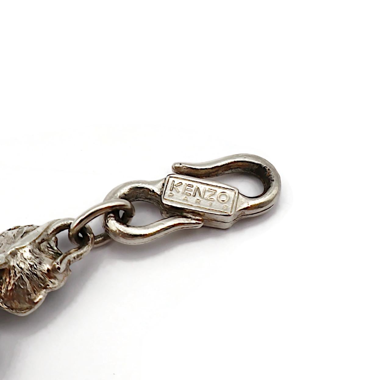 KENZO Vintage Silver Tone Resin Flower Bracelet For Sale 9