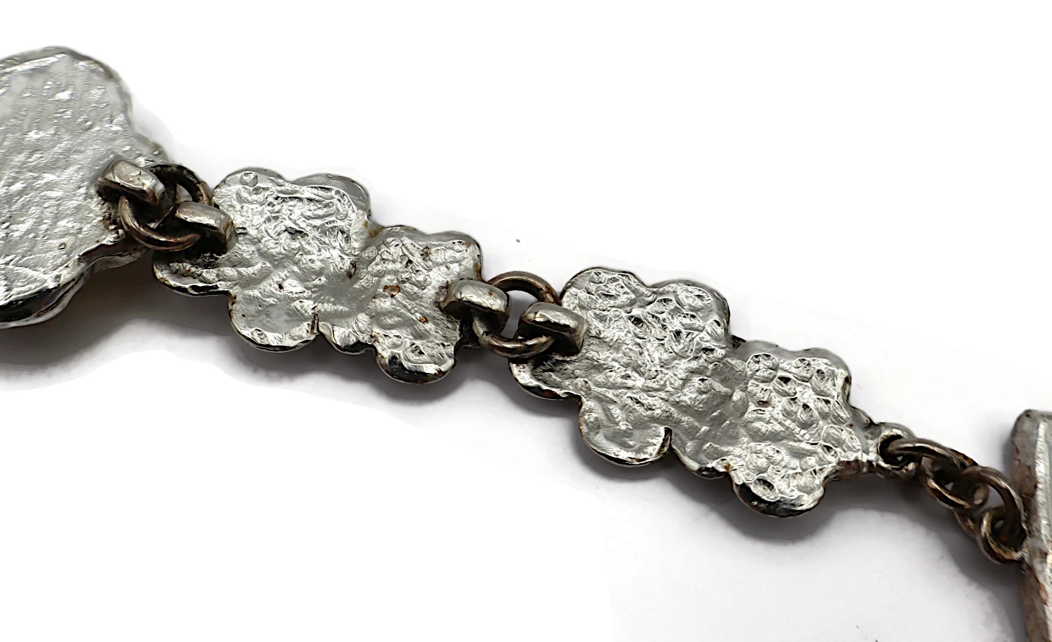 Kenzo - Collana vintage con fiori in resina in tonalità argento in vendita 11