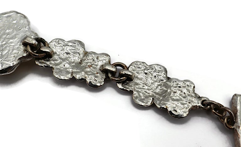 KENZO Vintage Silver Tone Resin Flower Necklace For Sale at 1stDibs