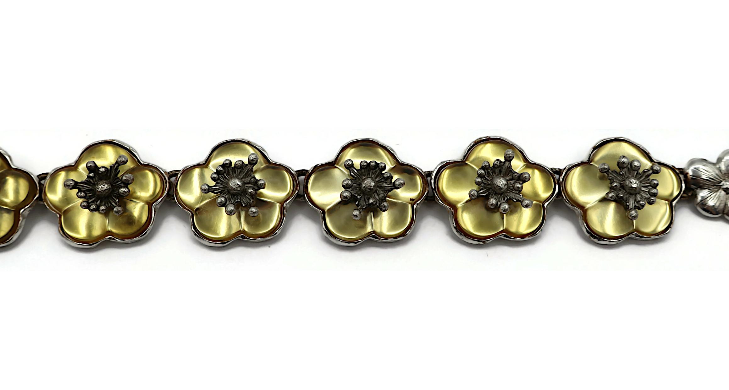 Kenzo - Collana vintage con fiori in resina in tonalità argento in vendita 3