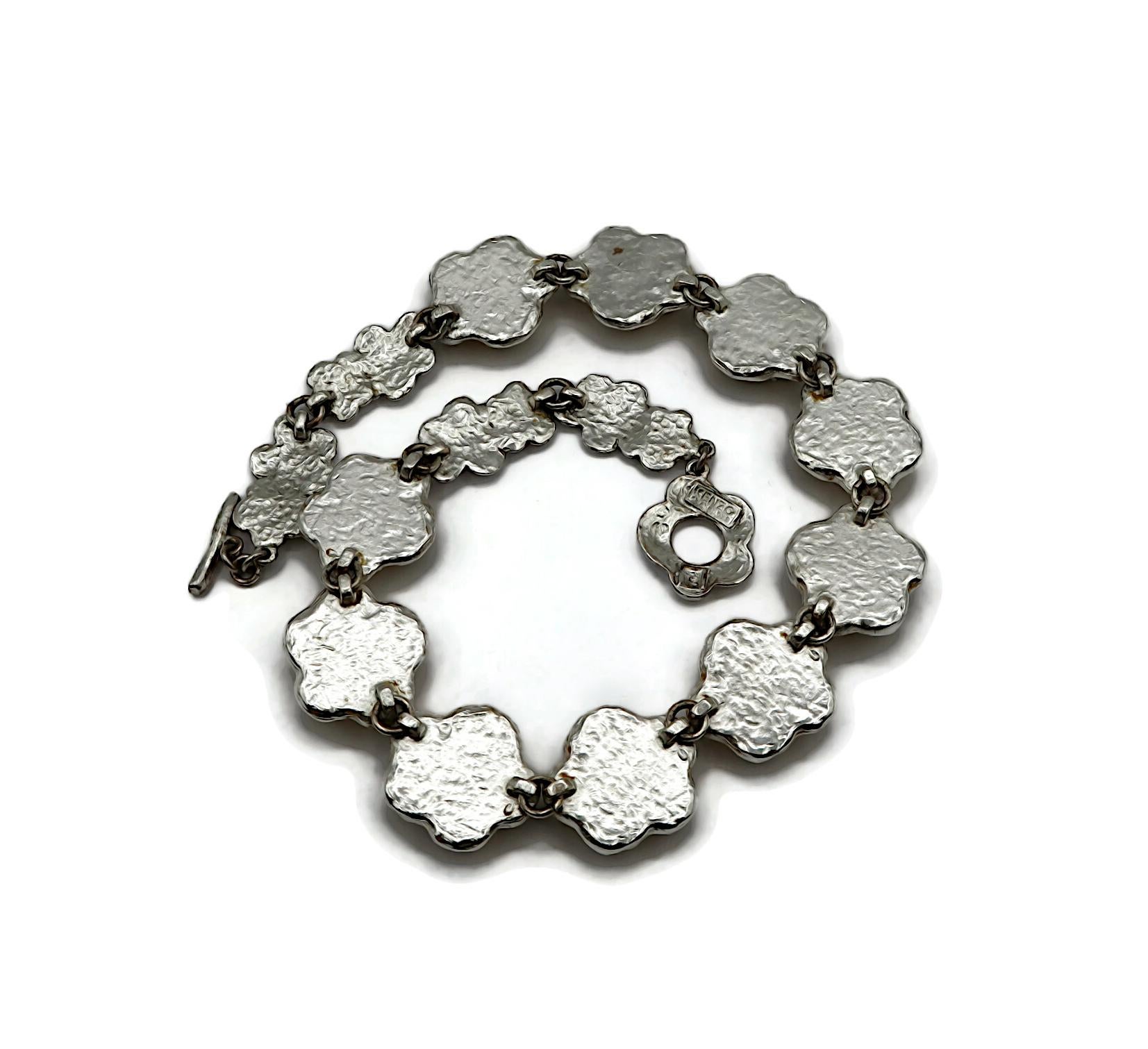 Kenzo - Collana vintage con fiori in resina in tonalità argento in vendita 6