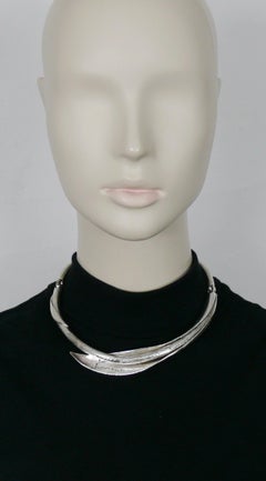 KENZO Vintage Calla Lily Flower Rigid Choker Necklace