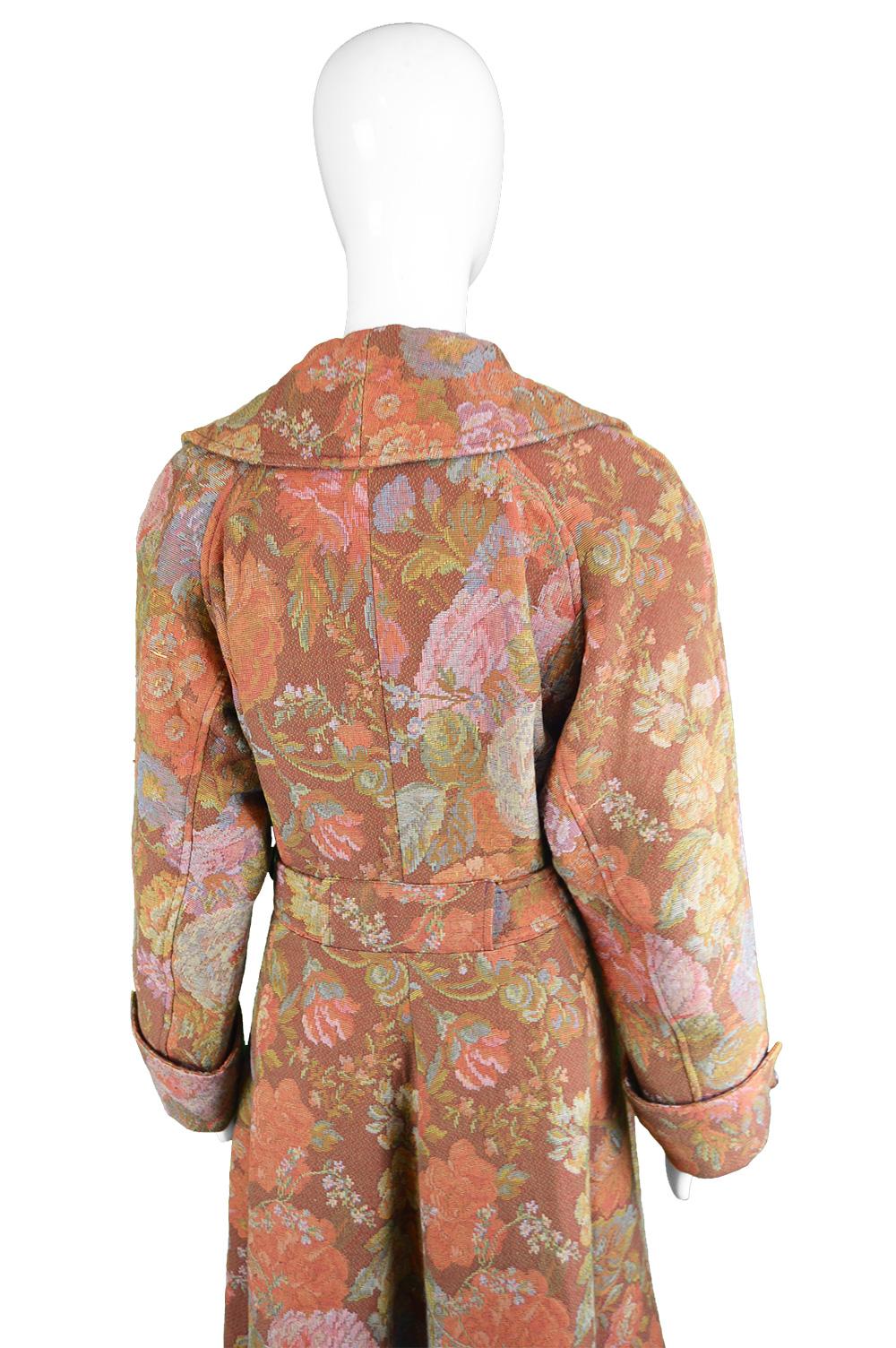 Kenzo Vintage Women's Floral Tapestry Brocade Belted Maxi Coat, 1990s 2