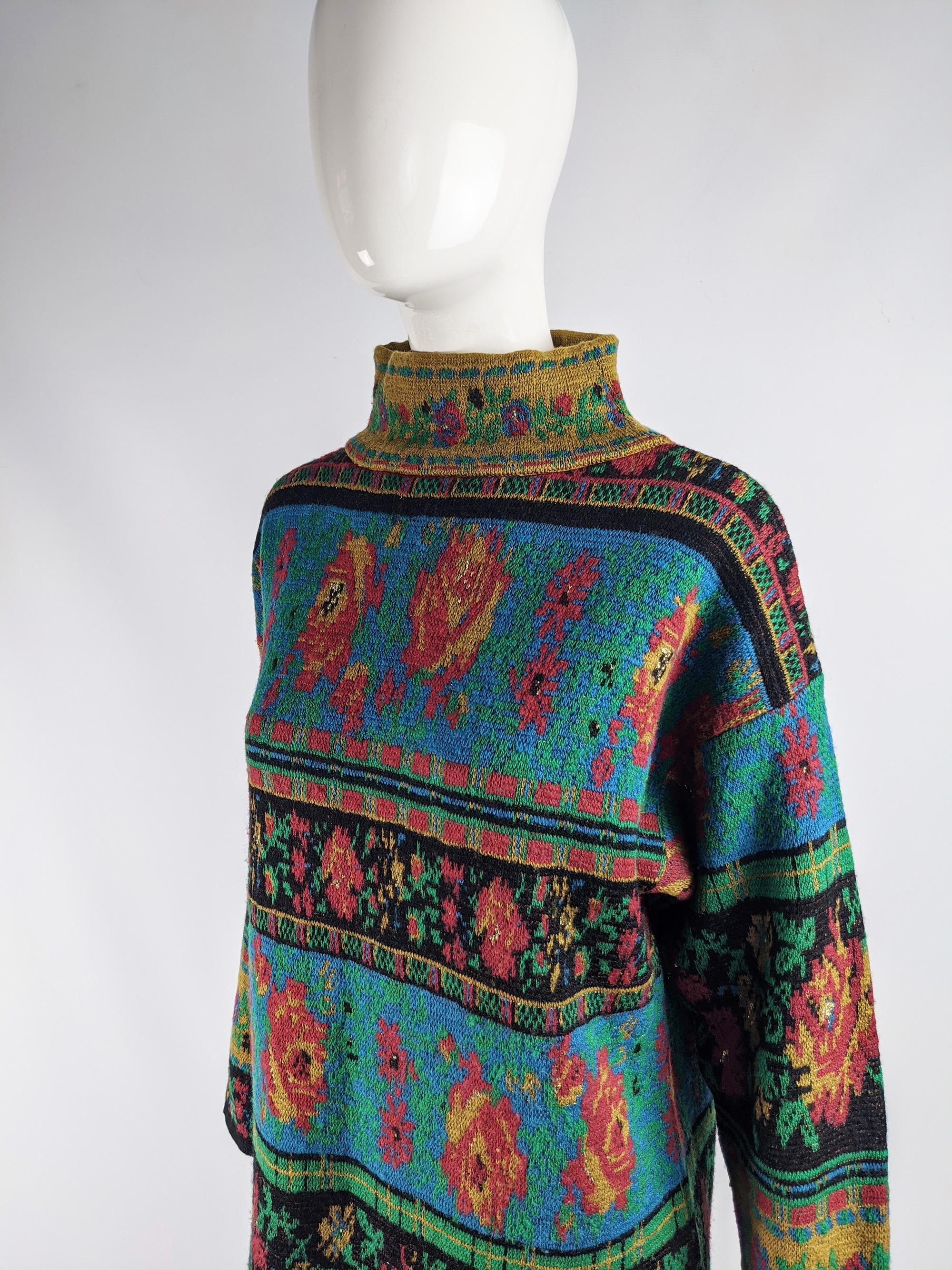 Black Kenzo Vintage Wool Knit Sweater Dress, 1980s