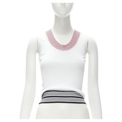 KENZO coton blanc K logo rose badge gilet côtelé nautique M