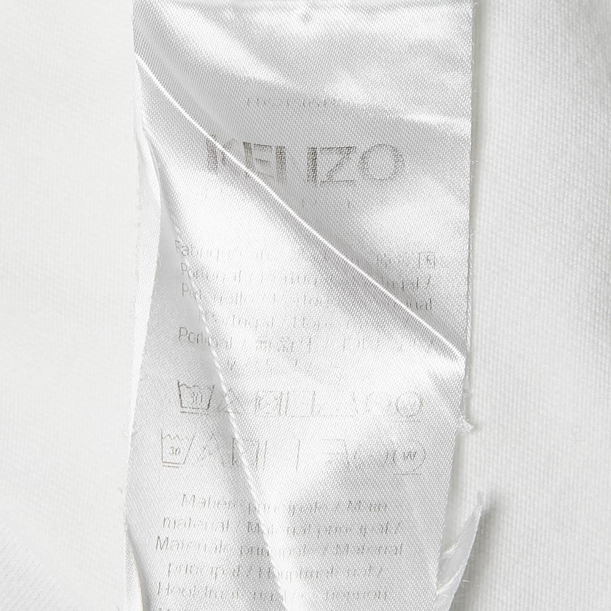 De las mujeres Camiseta cuello redondo Kenzo White Logo Patch Jersey S en venta
