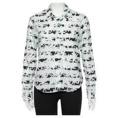 Kenzo - Camicia in cotone con stampa di palme e bottoni in bianco - M. I.