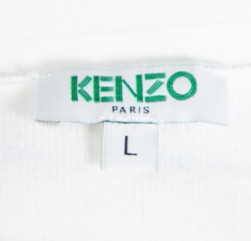Women's Kenzo White Perforated Knit Fit & Flare Dress L For Sale