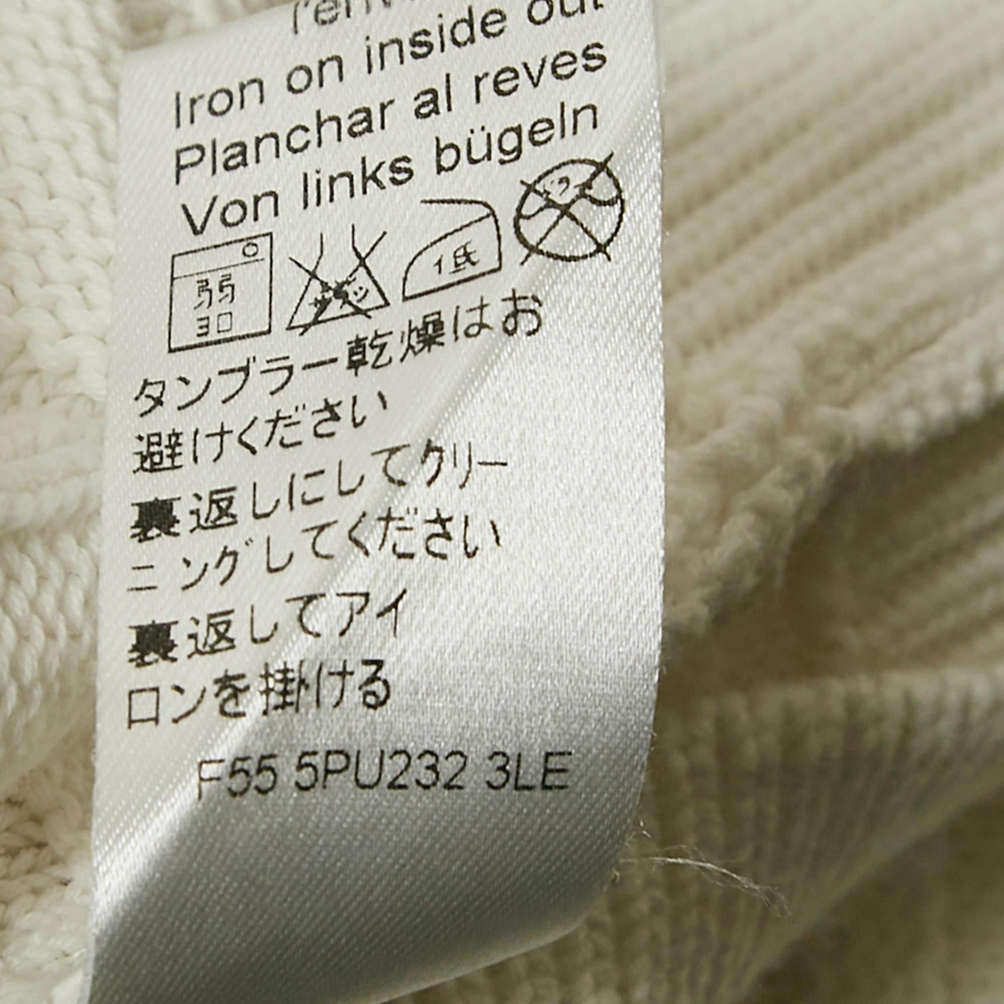 Kenzo Weißer strukturierter Strickpullover mit Freiheitsstatue-Druck S im Angebot 1