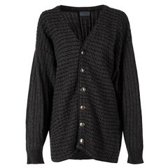 Cardigan Kenzo da donna in lana a maglia a cavi color carbone