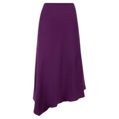 Kenzo Women's Purple Silk Asymmetric Knee Length Skirt