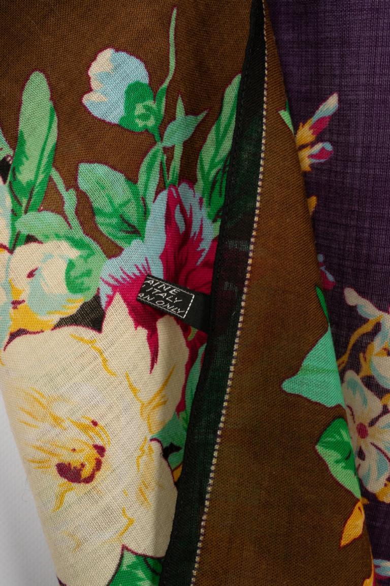 Foulard-Schal aus Wolle mit Käsecloth von Kenzo im Angebot 1