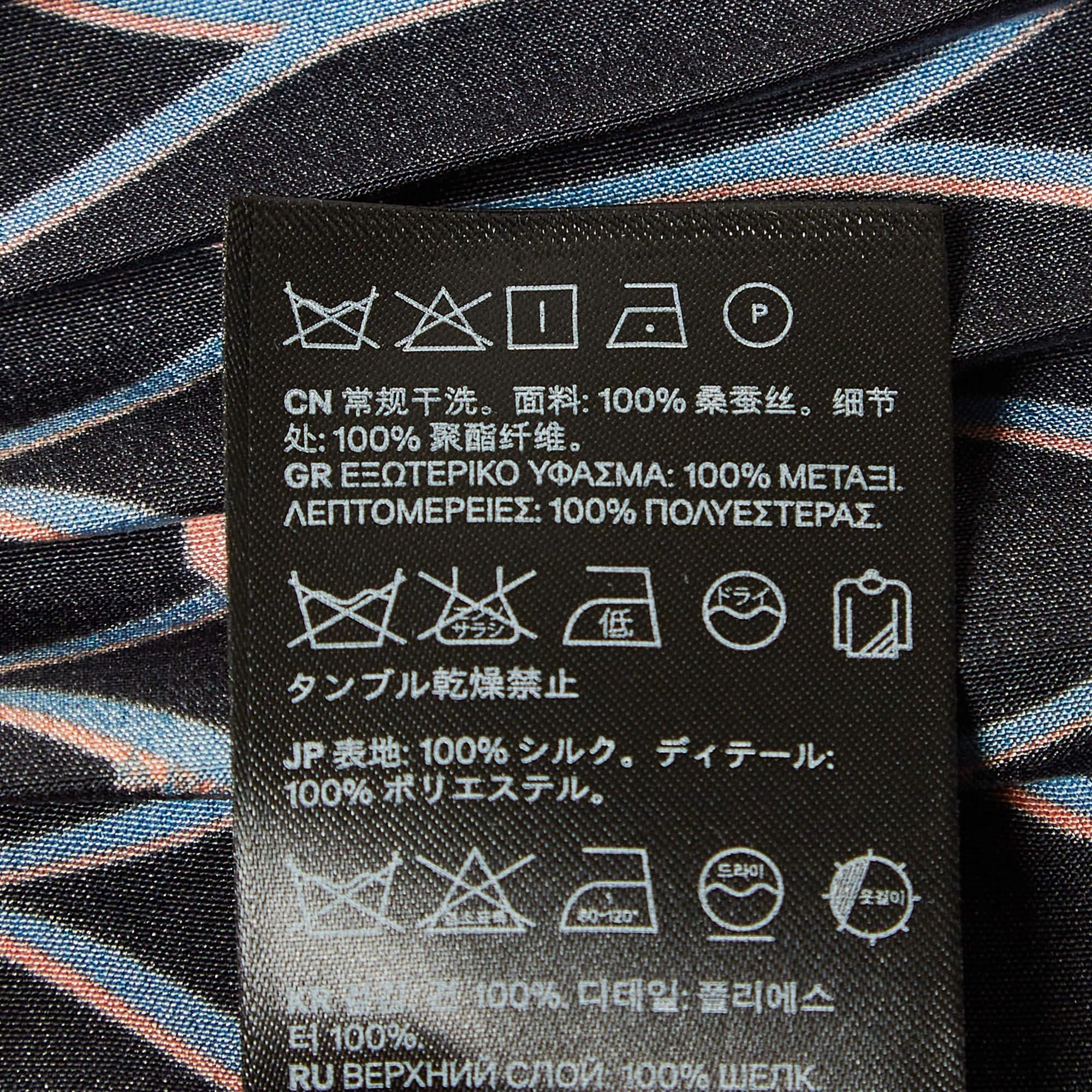 Kenzo X H&M Black Printed Silk Pleated Mini Skirt S For Sale 3