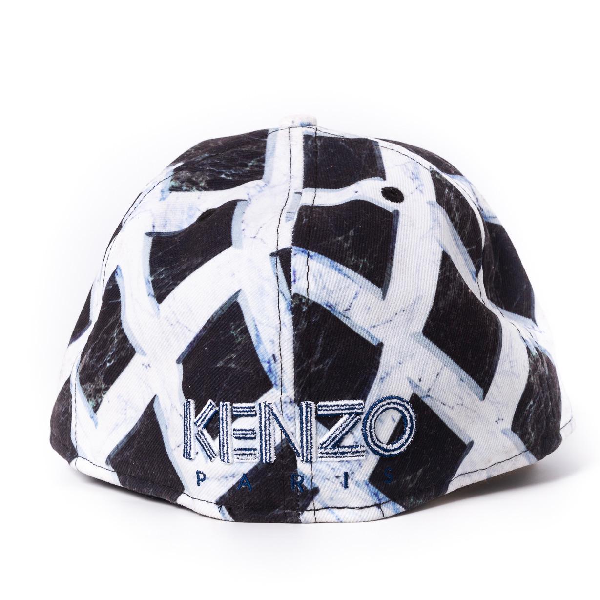 Schwarz-Weiße Mütze von Kenzo x New Era (Grau) im Angebot