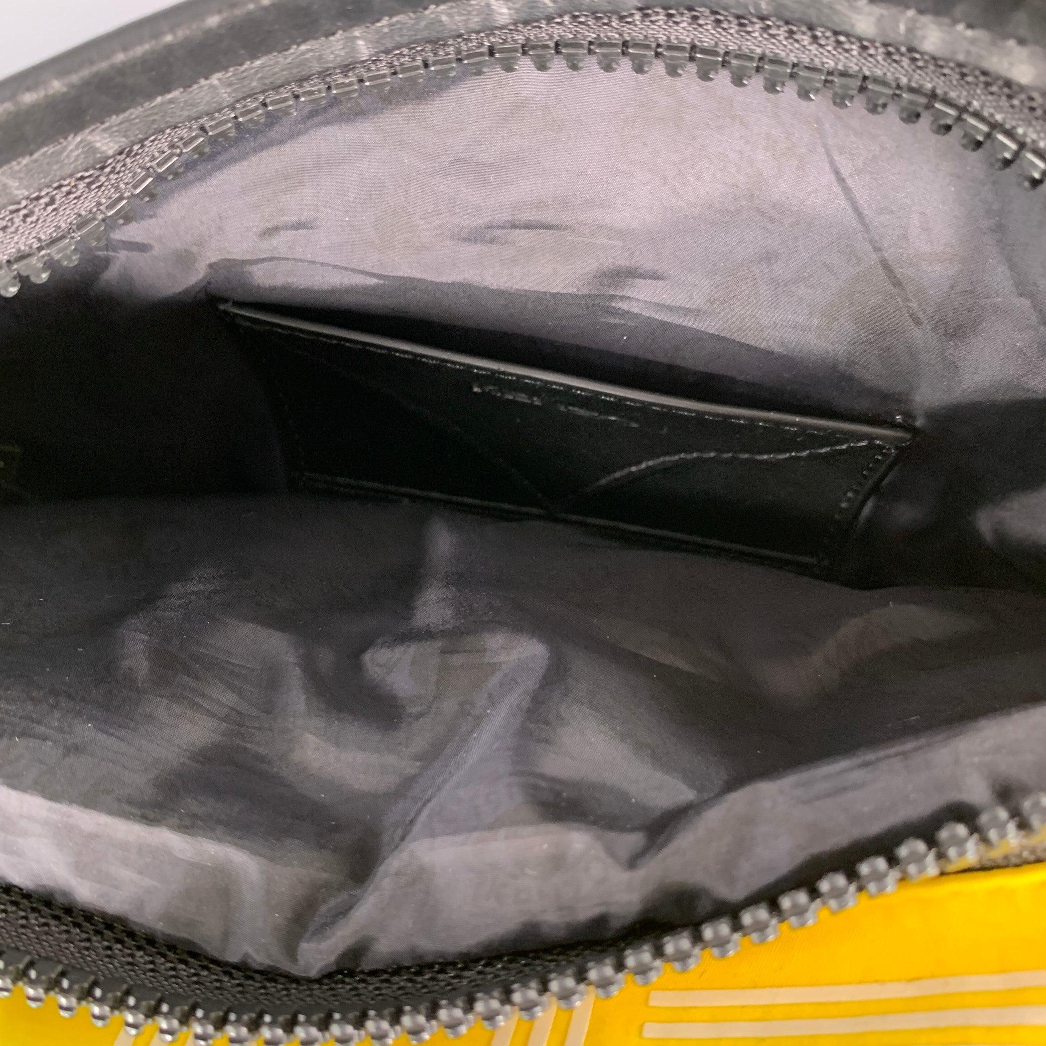 Riñonera KENZO Amarillo Negro Logo Nylon Piel Doble Cremallera en venta 2