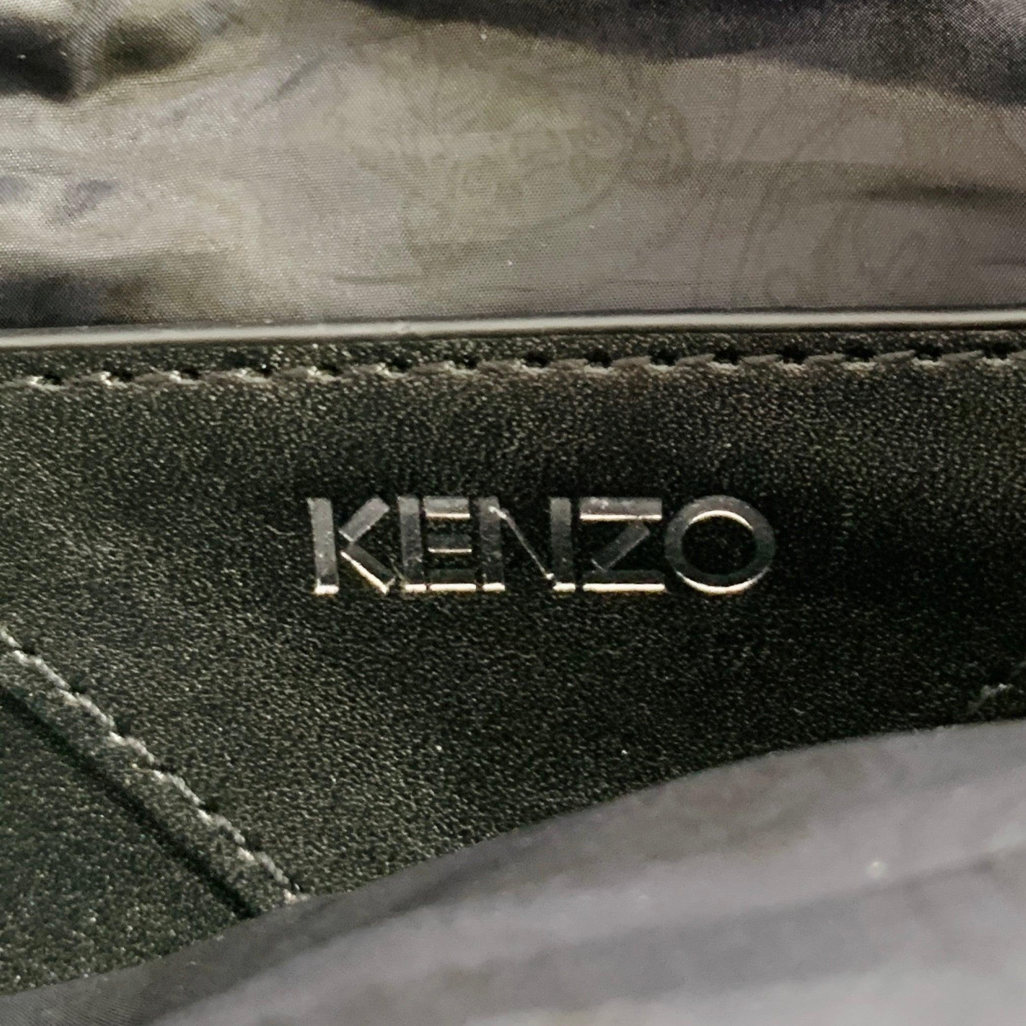 Riñonera KENZO Amarillo Negro Logo Nylon Piel Doble Cremallera en venta 3