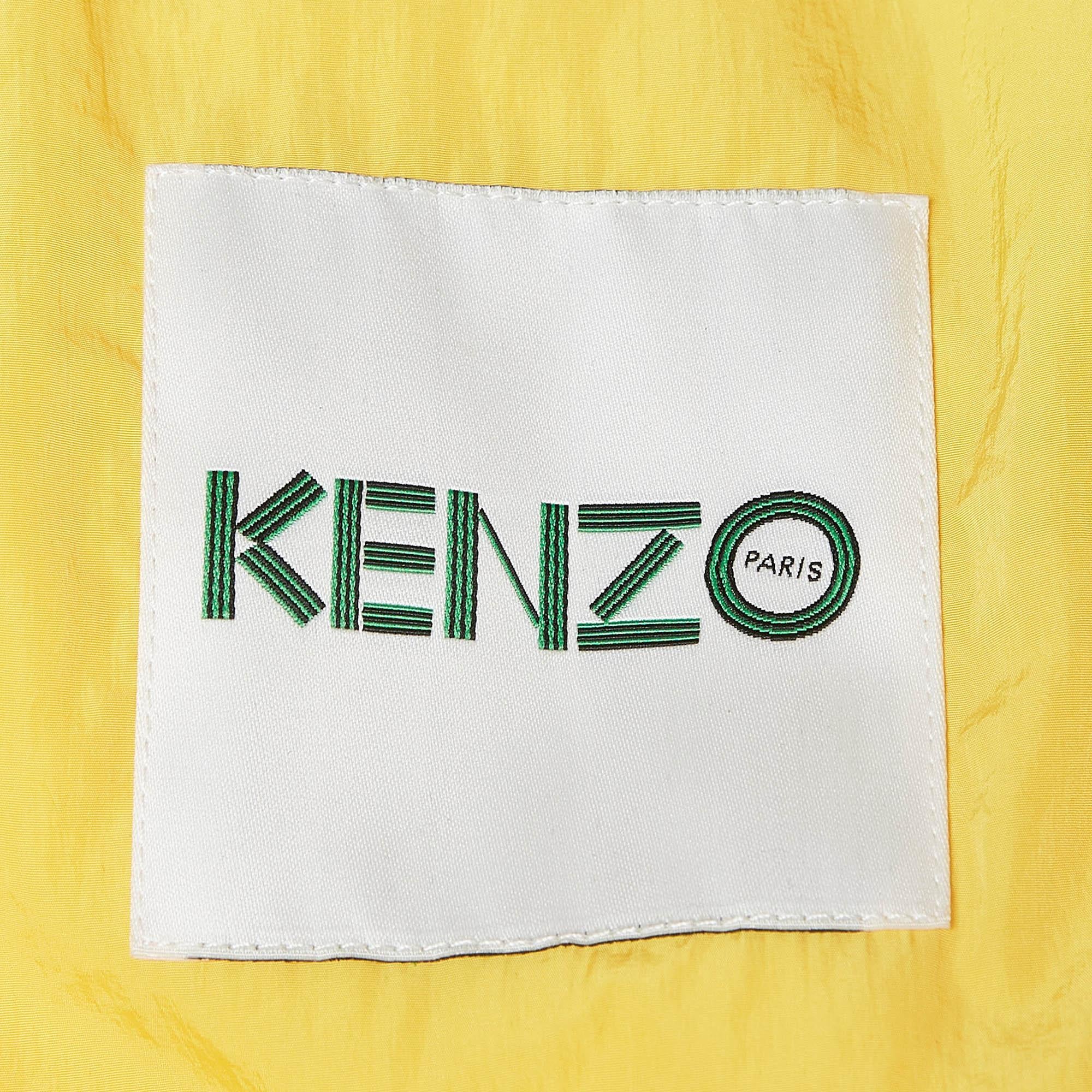 Kenzo Yellow Embroidered Nylon Rain Coat S 1