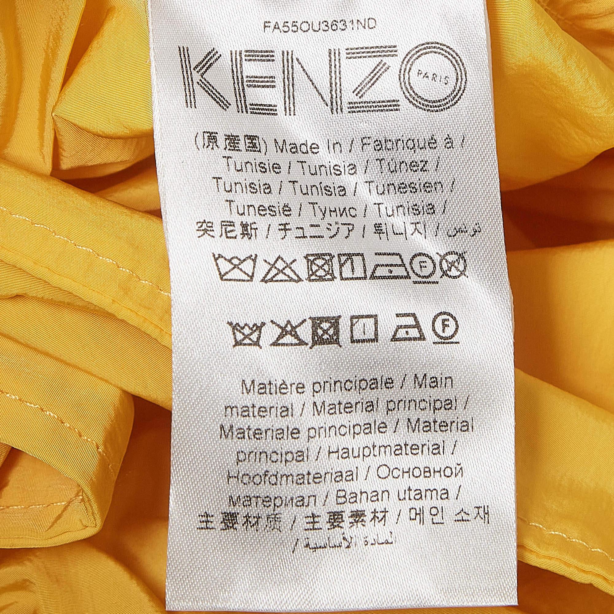 Kenzo Yellow Embroidered Nylon Rain Coat S 3