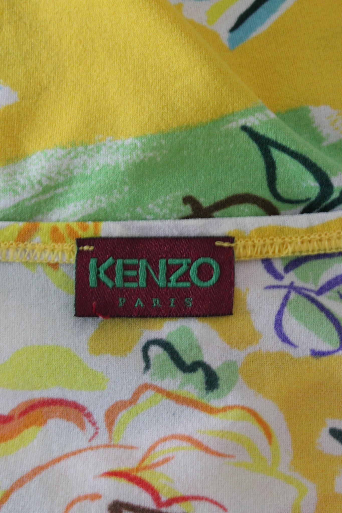 Kenzo Yellow Floral Casual T Shirt 2000s For Sale 3